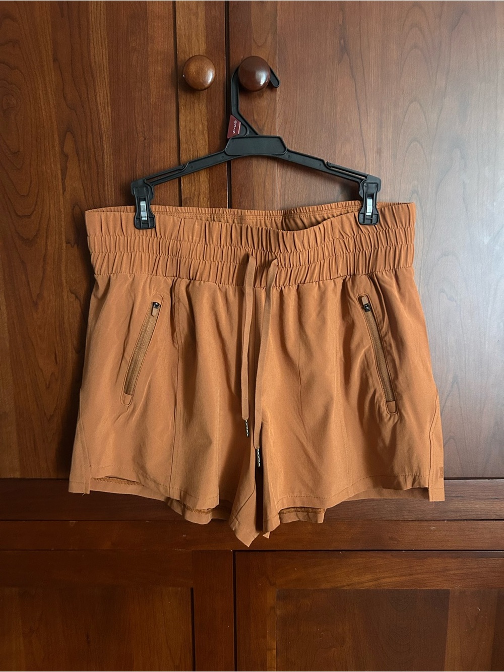 Women’s all in motion High-Waist Drawstring Shorts in Rust Orange